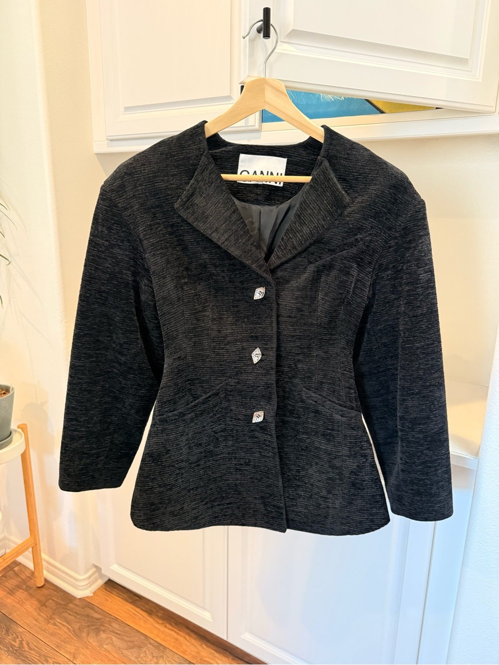 Black Women's Ganni  chenille blazer